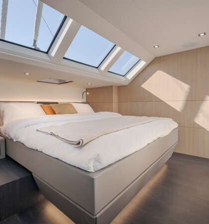 The luxury catamaran PRIVILEGE 650 Signature, Lorima mast, North Sails and Raymarine Yacht photographer Ludovic FRUCHAUD IMACIS 2024