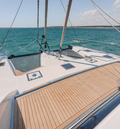 The luxury catamaran PRIVILEGE 650 Signature, Lorima mast, North Sails and Raymarine Yacht photographer Ludovic FRUCHAUD IMACIS 2024